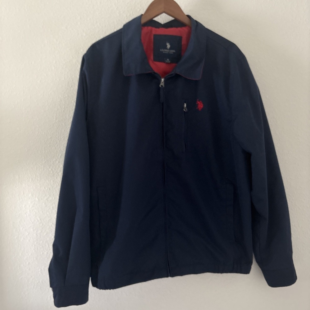 Men's U.S. Polo Assn. Lined Golf Jacket Preppy Classic Old Money Navy Blue M